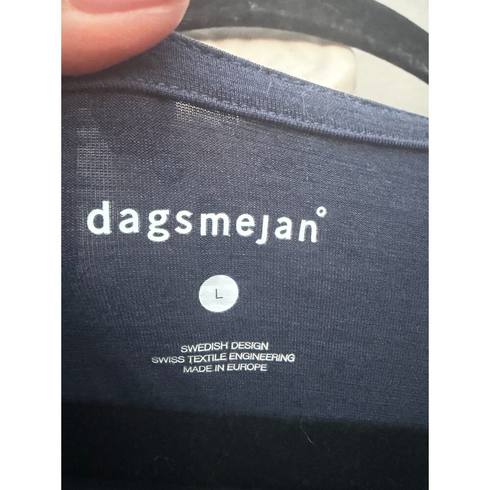 Dagsmejan Navy NATTWARM Merino Wool Lyocell Maxi Sleep Dress Sz L Luxury Lounge - Picture 7 of 11